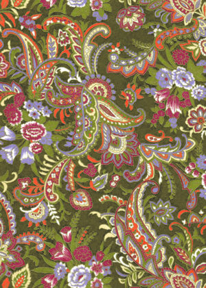Green paisley floral pattern