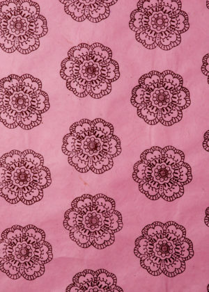 Floral Mandala on pink paper