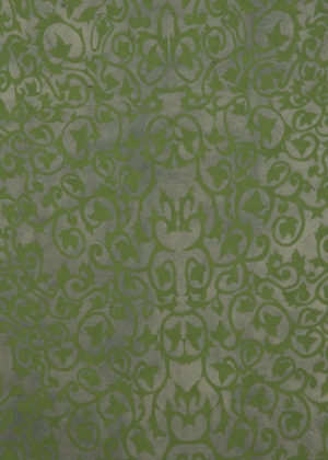 Green flower print on green paper
