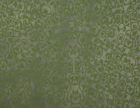 Green flower print on green paper
