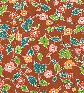 Floral pattern on brick color paper