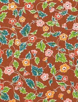 Floral pattern on brick color paper