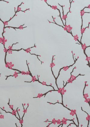 Peach blossom on cream paper