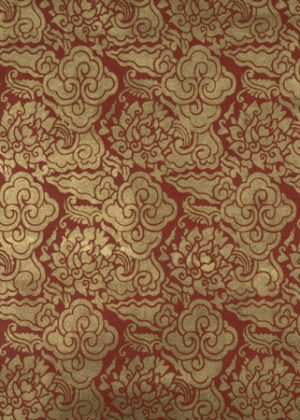 Gold Pema pattern on red