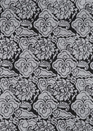 Silver Pema pattern on black