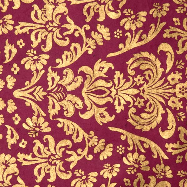 Gold brocade pattern on magenta