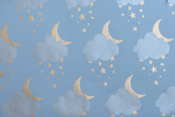 Moon, stars, and cloud paper