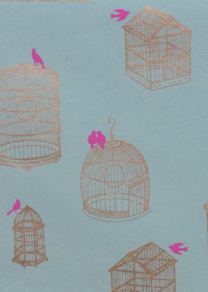 Birdcage decorative paper blue and green
